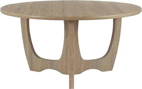 Miniatura 9 de FINECASA Mesa de centro redonda de madera, patas curvas, muebles, sofá de acento, mesa auxiliar para sala de estar, mesa redonda de madera, 36 x 18