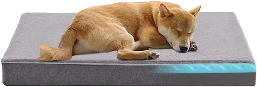 Miniatura 13 de Cama ortopédica de espuma viscoelástica para perros, camas refrescantes para perros medianos, camas lavables para mascotas para jaula con funda