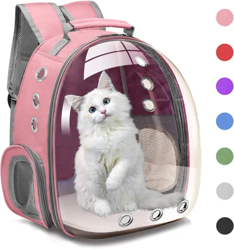 Henkelion - Mochila con cápsula espacial para transportar gatos, perros pequeños o mascotas; adecuada para senderismo, portamascotas aprobado por