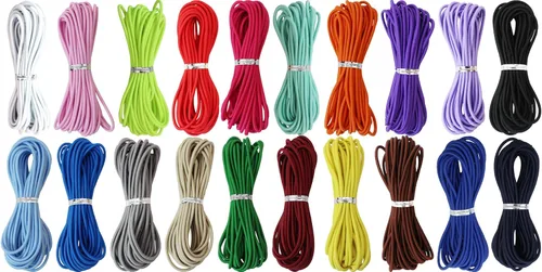 Miniatura 9 de 12 rollos de cuerda elástica colorida de 2 mm de diámetro, cuerda elástica redonda azul con cuentas para cuentas de burbuja de silicona Pony