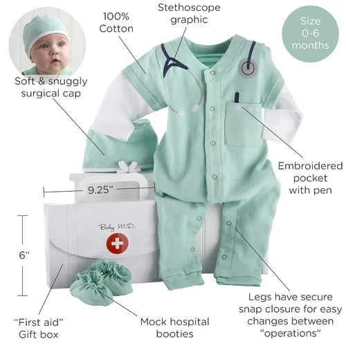 Miniatura 5 de Canastilla con set de regalo Baby Aspen Big Dreamzzz, 0-6 meses, Verde