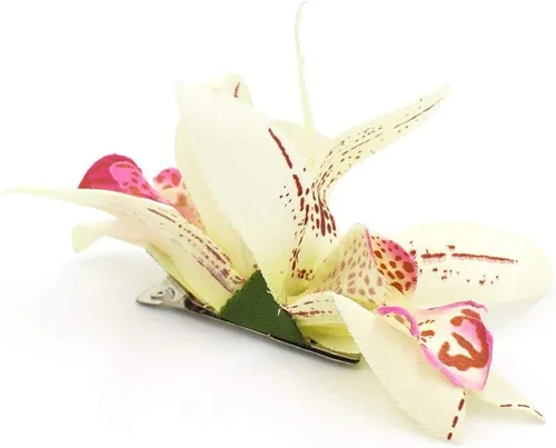 Miniatura 6 de Pinza para el pelo de orquídea Cymbidium crema y fucsia para mujer (paquete de 6), Multicolorido