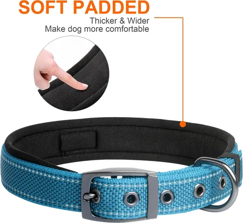 Miniatura 5 de Fida Juego de collar de perro de 14.5 a 19 pulgadas con correa de perro de 4 pies, juego de correa y collar resistentes para perros medianos