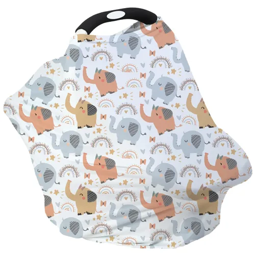 Miniatura 14 de Funda de asiento de automóvil transpirable para bebés, funda de lactancia de rayón suave multiusos para lactancia materna, toldo de asiento de Rosa