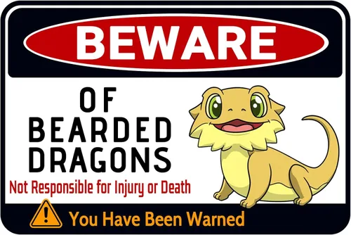 Letrero de Beware of Bearded Dragons – Divertido accesorio y decoración para entusiastas de los dragones barbudos | Señal de advertencia humorística