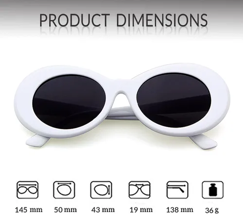 Miniatura 6 de Anteojos de sol con marco ovalado grueso, estilo retro, con lentes redondos.