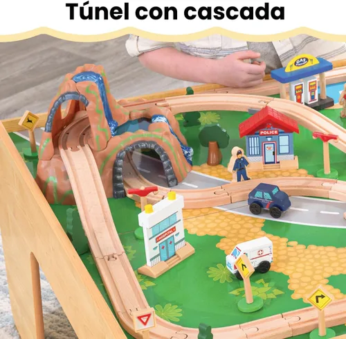 Miniatura 9 de KidKraft, Mesa y Set de Tren de cataratas