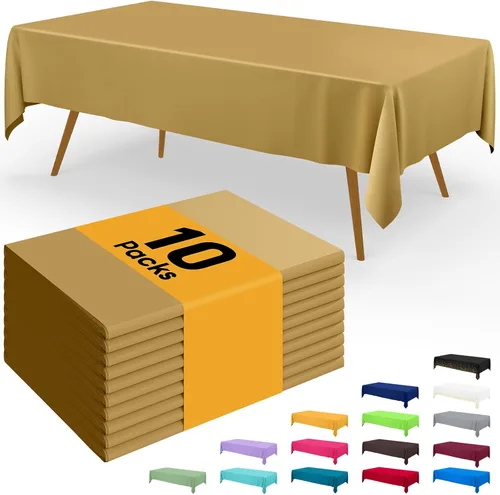 Miniatura 93 de Smiry - Juego de 6 manteles desechables, 54 x 78 pulgadas, manteles impermeables rectangulares para fiestas, cubierta de mesa de plástico