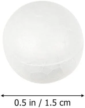 Miniatura 3 de 500 bolas pequeñas de espuma para manualidades redondas de 0.6 in, bolas lisas blancas para proyectos de suministros de artes y manualidades, boda
