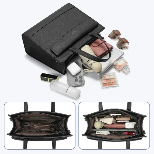 Miniatura 5 de Keyli 2 bolsos y bolsos de mano para mujer, bolsos de hombro de moda, bolso de mano con asa superior y bolsas de cuero vegano para damas
