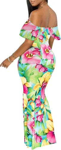 Miniatura 2 de Vestido largo con tirantes florales y espalda descubierta para mujer