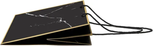 Miniatura 8 de 2 bolsas de regalo grandes negras, bolsa de regalo negra de 11.8 pulgadas, bolsas de regalo de cumpleaños de mármol negro para hombres, bolsas