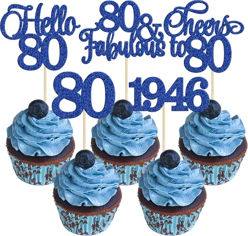 Miniatura 37 de Gyufise Paquete de 24 adornos negros para cupcakes de 10.º cumpleaños con purpurina negra 10 Ten Hello 10 Dights dobles desde 2015 para decoraciones
