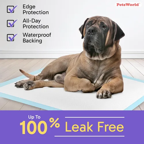 Miniatura 3 de PetsWorld Almohadillas para orina de perro 2XL de 28 x 44 pulgadas, 150 unidades, almohadillas extragrandes para orina de mascotas para perros