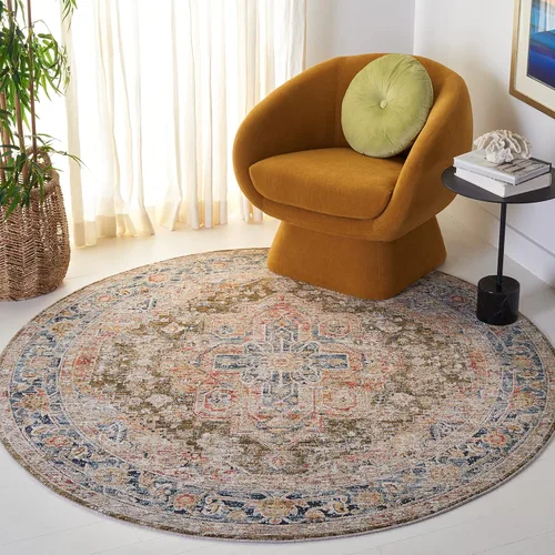Miniatura 14 de SAFAVIEH Silverado Collection - Alfombra para pasillo, 2 x 8 pies, azul y óxido, diseño vintage envejecido, no desprende pelusa y de fácil cuidado