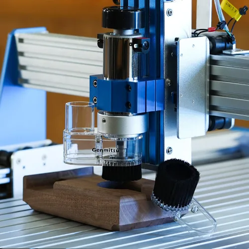 Miniatura 8 de Genmitsu Zapata de polvo CNC ABS para máquinas CNC con un motor de 2.047 in de diámetro, se adapta a la mayoría de motores de husillo de 300 W-500