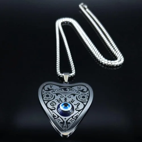 Miniatura 3 de Fashion Wicca Ouija Sun Star Moon - Collares de acero inoxidable para mujer, collar de cadena de color plateado, joyería Collier Femme N56702