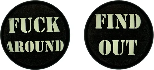 Kustom Cycle Parts Fuck Around Find Out Smoked Bullet Brake/Turn Blinker - Fundas para lentes de luz de señal compatibles con Harley Davidson Street