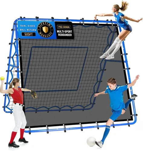 Miniatura 16 de Red de rebote de voleibol y béisbol, red de rebote de sóftbol, red de rebote de lacrosse de ajustes rápidos, equipo de práctica de rebote rápido