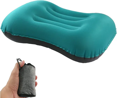 Miniatura 2 de Almohadas inflables ultraligeras para campamento: compresibles, compactas, inflables, cómodas, ergonómicas para soporte de cuello y lumbar mientras
