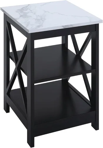 Miniatura 11 de Convenience Concepts Oxford Mesa Final de 15.75" - Mesa moderna de sala de estar con estantes de almacenamiento, mesa auxiliar de noche transicional