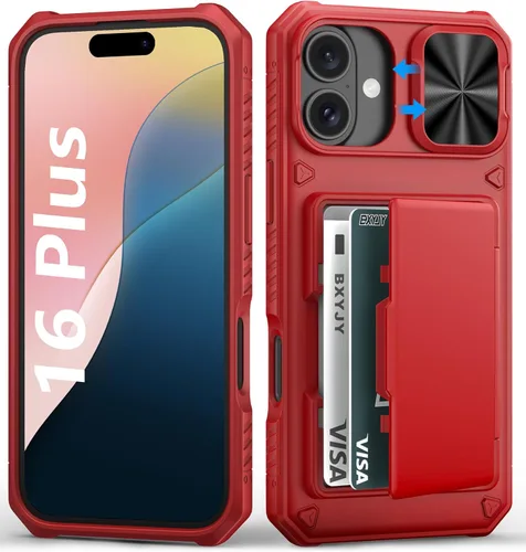 Miniatura 31 de BXYJY Funda tipo cartera para iPhone 15 Pro con tarjetero (4-5 tarjetas) y cubierta deslizante para cámara y soporte, protección contra caídas