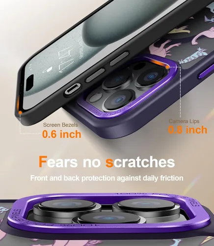 Miniatura 178 de Goodon para iPhone 15 Pro Max con protector de pantalla de privacidad, compatible con Magsafe, funda translúcida mate a prueba de golpes - Linda