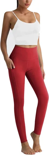 Miniatura 7 de RIMLESS 7 Leggings para mujer con bolsillos de cintura alta, pantalones de yoga de algodón para entrenamiento, correr, atletismo, pantalones capri