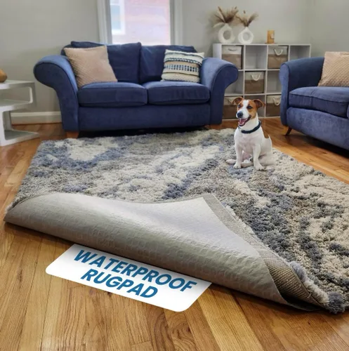 Almohadilla para alfombra impermeable | 8 x 10 pies - 1/4 pulgadas | Almohadilla antideslizante lavable – Segura para todos los suelos – Fabricado