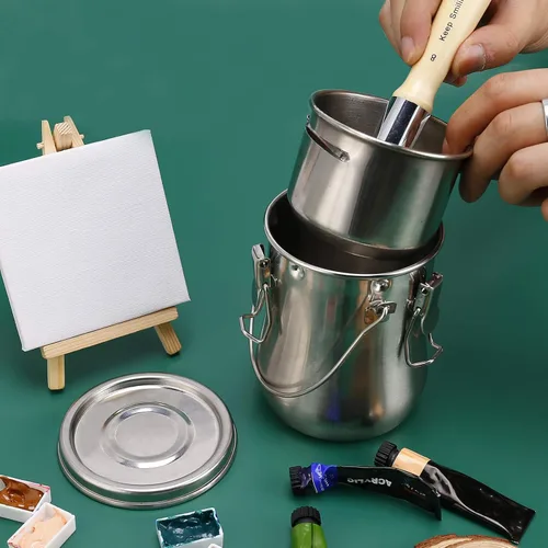 Miniatura 7 de MYARTOOL Lavadora de pincel, limpiador de pinceles portátil a prueba de fugas con tapa y pantalla de filtro, 4-3/4 pulgadas de alto x 3-1/2 pulgadas