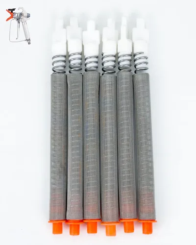 Miniatura 6 de Paquete de 6 filtros de pistola de pintura sin aire 218131 de 50 mallas azules, compatibles con pistolas de pulverización Graco SG2 y SG3