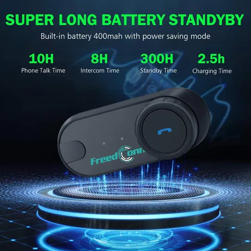Miniatura 5 de FreedConn Auriculares Bluetooth para motocicleta TCOM VB - Altavoces para casco de motocicleta, 3 riders Paring 800M 2 Riders Talking Helmet
