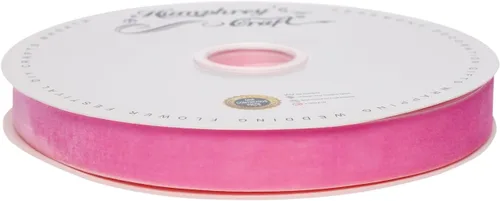 Miniatura 3 de Humphrey's Craft Carrete de Cintas de Terciopelo Aplastado Rosa de 1 Pulgada de Ancho - 25 Yardas, Perfecto para Costura, Envoltura de Regalos