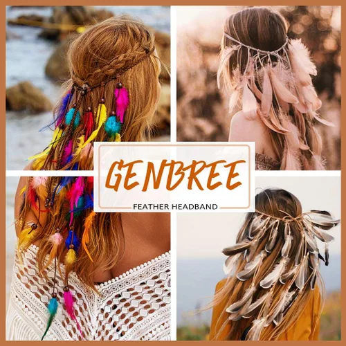 Miniatura 7 de Diadema de plumas coloridas, accesorios para el cabello de arcoíris para mujer