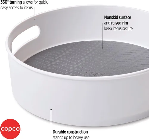 Miniatura 3 de Copco - Mesa giratoria antideslizante de almacenamiento, 12 pulgadas, color gris