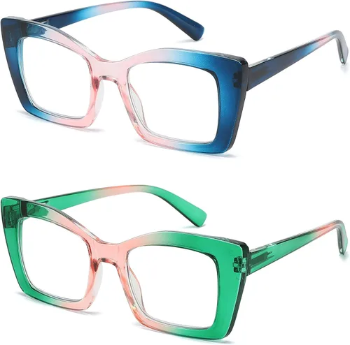 Miniatura 8 de Gafas de lectura de gran tamaño para mujer, ojo de gato, lector de computadora con bisagra de resorte