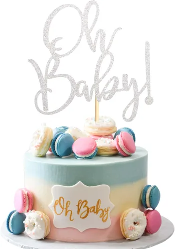 Miniatura 10 de Oh Baby Cake Toppers - Palillos para pasteles de baby shower para celebrar baby shower, suministros de decoración de fiesta de cumpleaños de niños