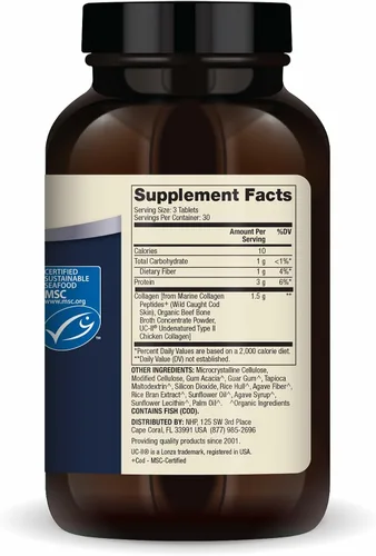 Miniatura 2 de Dr. Mercola Complejo de colágeno - Apoya la piel y el tejido conectivo - Colágeno tipo I, II y III - Sin OMG, sin gluten y sin soja - 90 tabletas