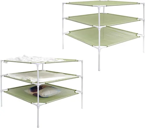 Miniatura 3 de Growsun Rejilla de secado de suéter de 6 capas apilable, malla de tela seca, verde (conector actualizado)