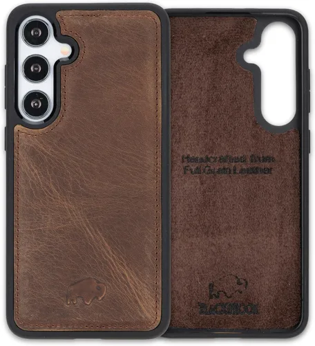 Miniatura 17 de BLACKBROOK Funda de piel de alta calidad a presión compatible con Samsung Galaxy S24, elegante funda de cuero de grano completo con la máxima