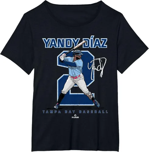 Miniatura 18 de Camiseta Number and Portrait Yandy Diaz Tampa Bay MLBPA, Negro