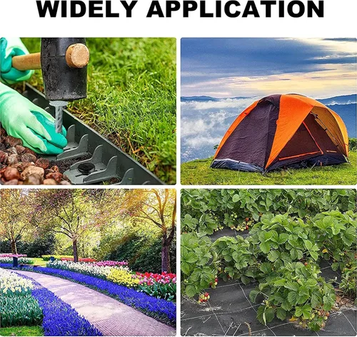 Miniatura 7 de Estacas de jardín galvanizadas de 12 pulgadas, estacas de anclaje de metal para bordes de paisaje, estaca de anclaje de paisaje para césped