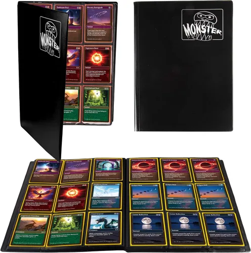 Miniatura 12 de Monster Binder - Álbum de tarjeta coleccionables, 9 bolsillos para tarjetas, retiene 360 de Yugioh, Magic, y Pokémon Páginas blancas Holofoil