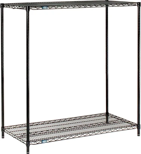 Nexel Epoxi negro, 2 niveles, estantería de alambre, unidad de inicio, 36 pulgadas de ancho x 21 pulgadas de profundidad x 34 pulgadas de alto