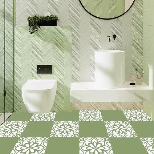 Miniatura 3 de Plantillas grandes para azulejos de piso, 2 plantillas de pared mexicanas reutilizables de 12 x 12 pulgadas para pintar pisos, paredes, azulejos