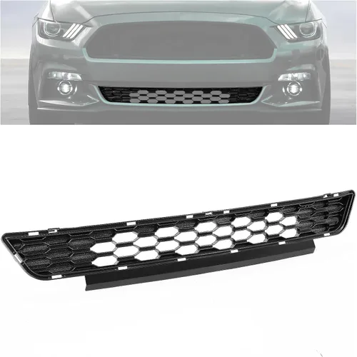 KUAFU Rejilla delantera inferior del radiador compatible con Ford Mustang 2015-2017 Reemplazo para FR3Z-17K945-BA de plástico ABS negro
