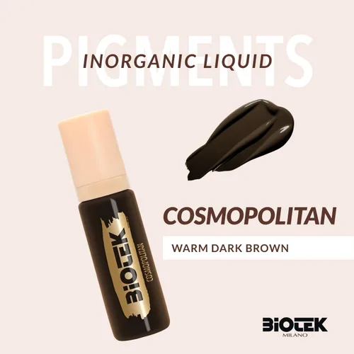 Miniatura 2 de Pigmento de cejas para maquillaje permanente profesional, líquido inorgánico, color marrón extra oscuro, fabricado en Italia, Cosmopolitan, 0.50