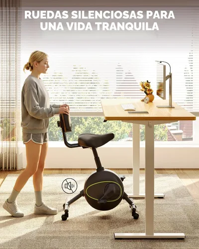 Miniatura 4 de FLEXISPOT Bicicleta de ejercicio con escritorio 2D, bicicleta bajo escritorio que ahorra espacio con escritorio removible, bicicletas estacionarias