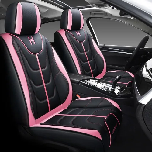 Fundas de Asiento de Coche de Piel, Juego Completo de Fundas de Asiento de Cobertura Total, Fundas de Asiento Automotrices Universales para Coches,