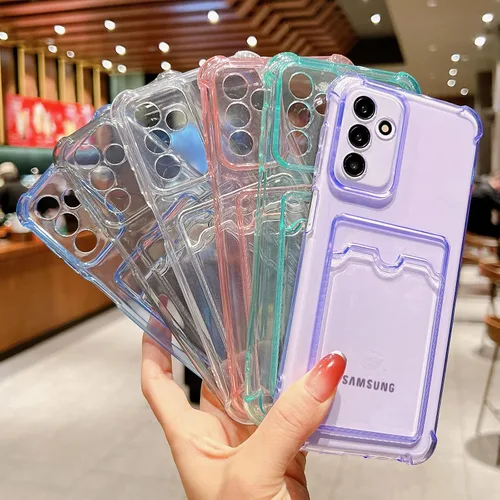 Miniatura 12 de Tuokiou Funda para Samsung Galaxy A14 5G, Fundas Protectoras Transparentes con Ranura para Tarjetas, Funda Cartera de TPU Suave Ajustada Resistente